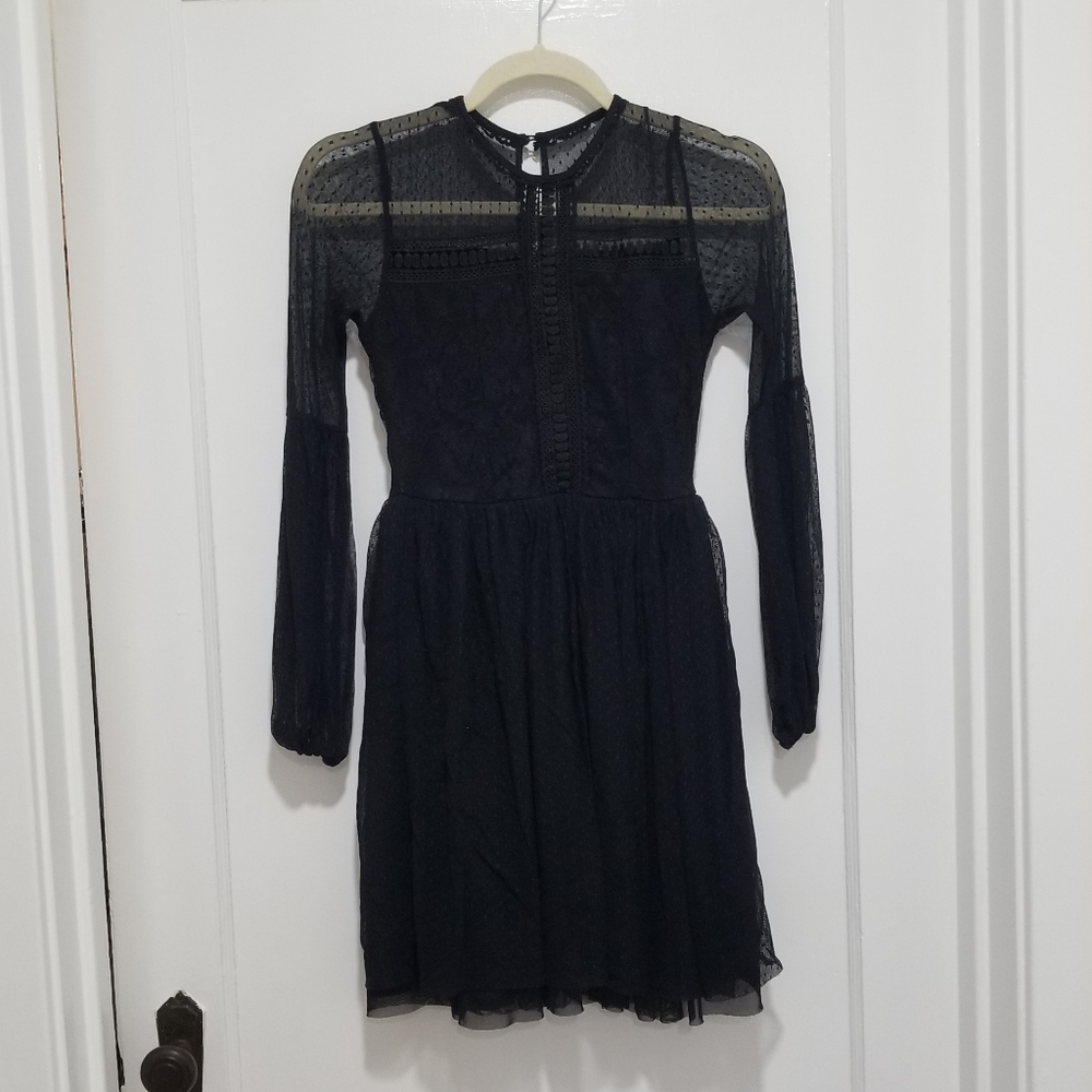 Black Lace Snow White Dress
